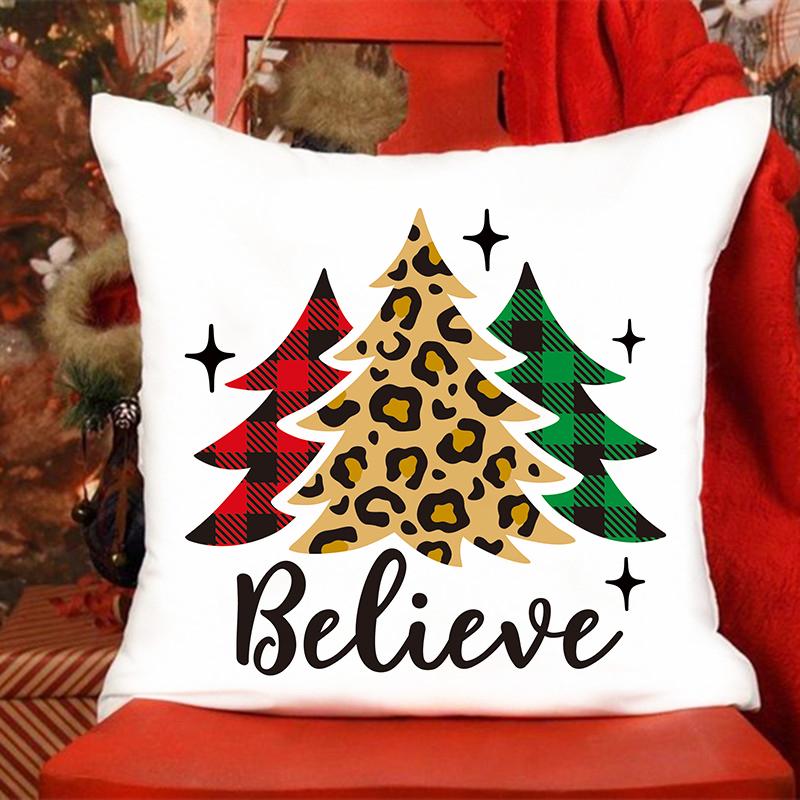 I Love Santa Claus Printed Pillowcase Christmas Sofa Cushion Cover Bed Pillowcase Room Cute Pillowcase Gift