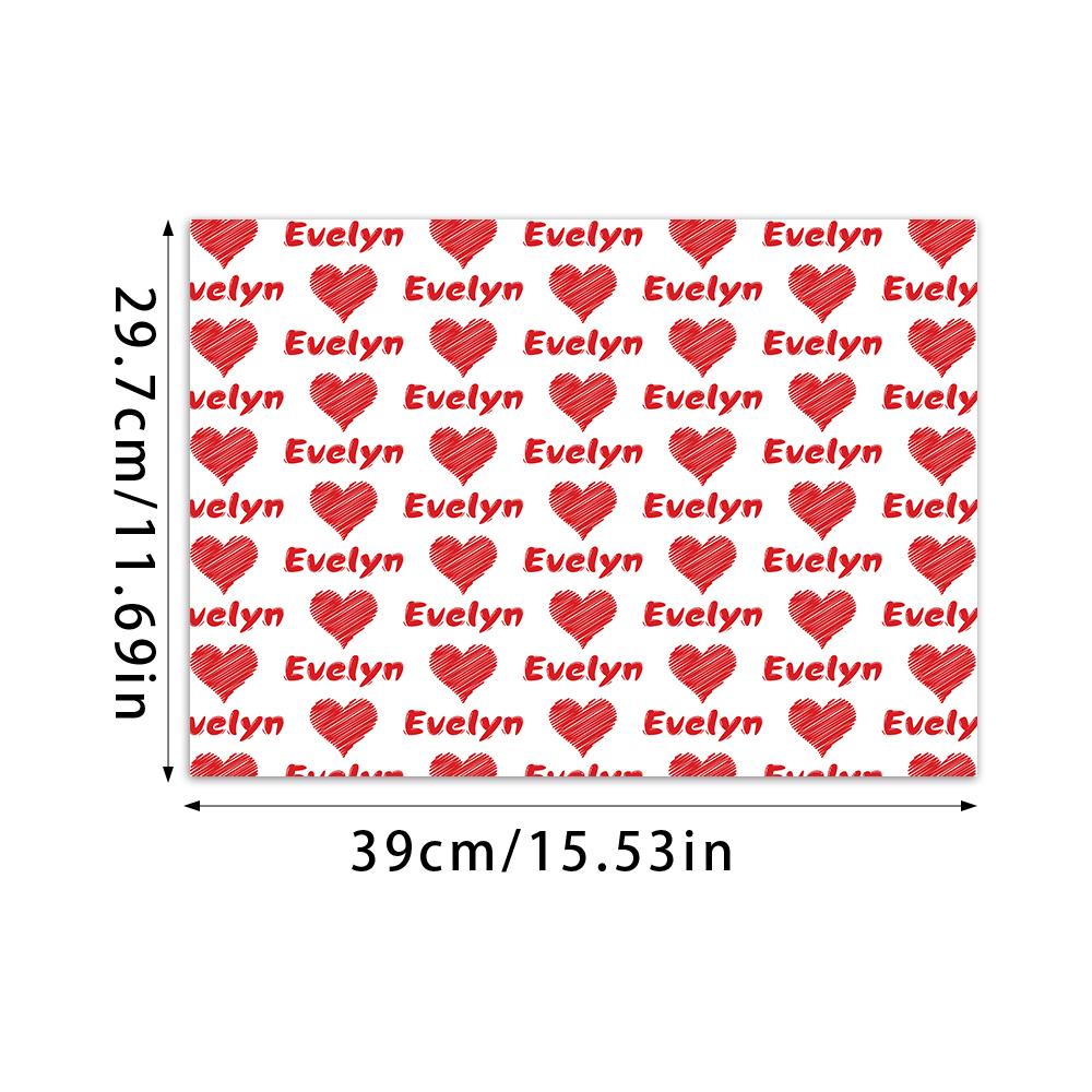 

Customize any text red heart packaging paper, Valentine s Day gift packaging supplies, essential for holidays and birthday gifts 2pcs
