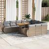 VidaXL Garden Lounge Set 11 Pcs with Beige Cushions Wicker 3327314