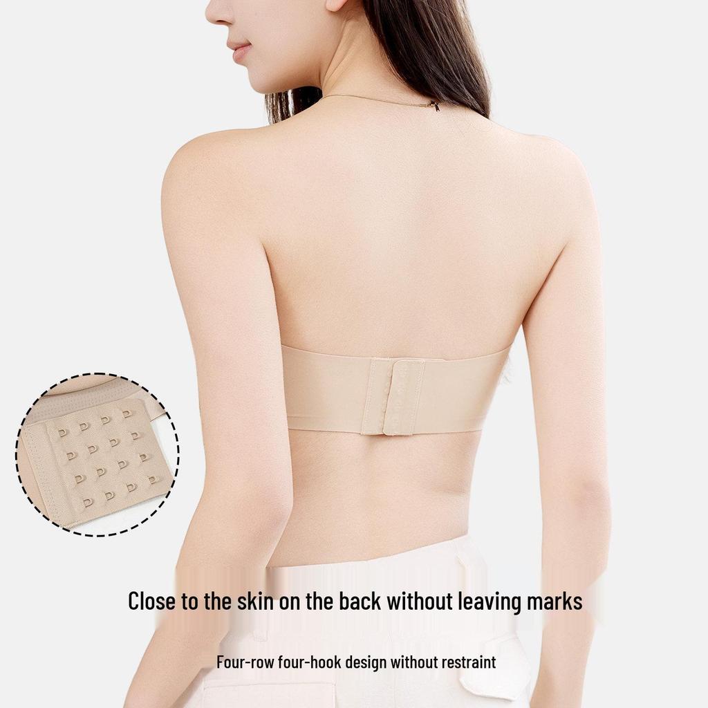 Strapless Invisible Push-Up Bra for Women, Anti-Slip, Wire-Free, Seamless Side Support.