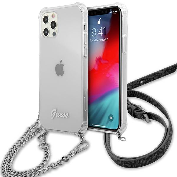 Guess Guhcp12Mkc4Gssi Iphone 12/12 Pro6,1 Transparent Hardcase 4G Silver Chain
