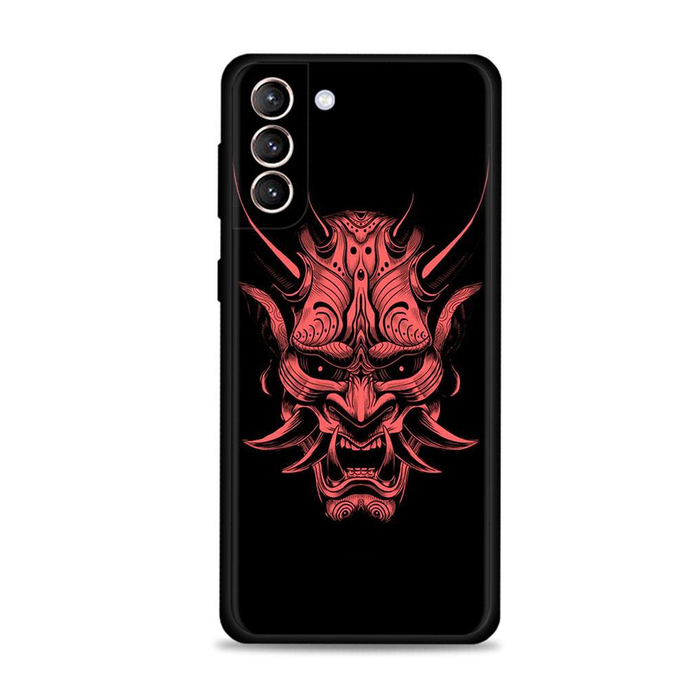 Case For Samsung Galaxy S22 S21 S20 Ultra FE S10 S9 S8 Plus S10e Note 20Ultra 10Plus Cover Funda Japan Samurai Oni Mask Shell