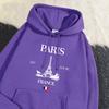 Sudadera con capucha de moda para mujer, tamaño europeo, Torre Eiffel de París