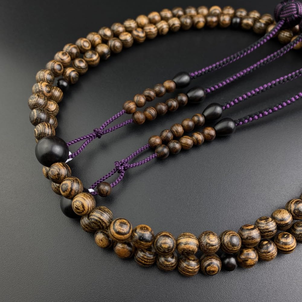 Myorenka Shingon Sect Authentic Prayer Beads for Natural Wooden 108 Divided Ebony Beads Bag Prayer Amulet Prayer Wooden Prayer Amulet Prayer Ancestor