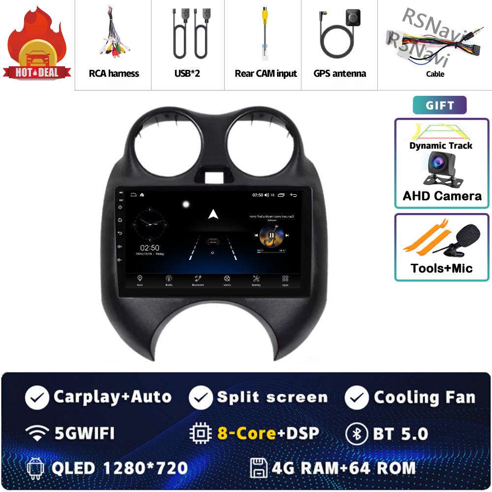 Android 14 Car Radio For Nissan March K13 2010 2011 2012 2013 Player Multimedia Navigation Stereo CarPlay Auto Video BT WIFI+4G