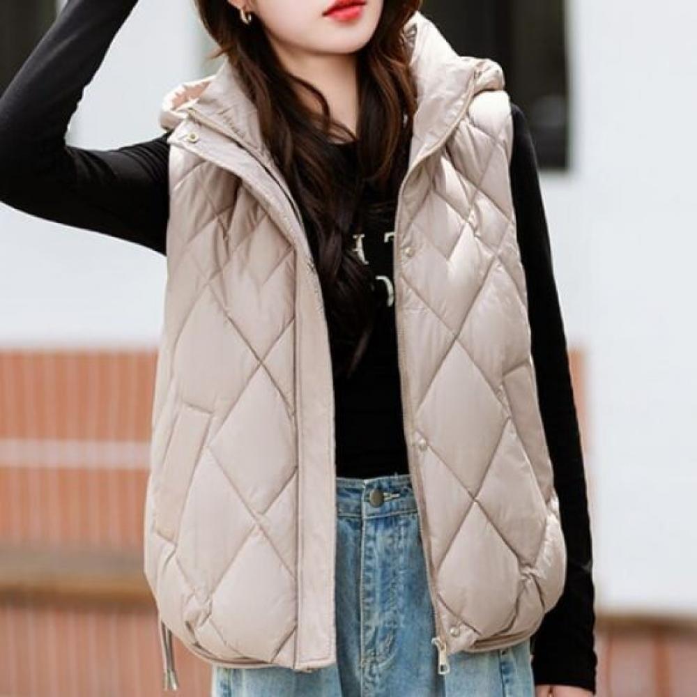 Navava Nc467 Diamond Quilted Hooded Vest