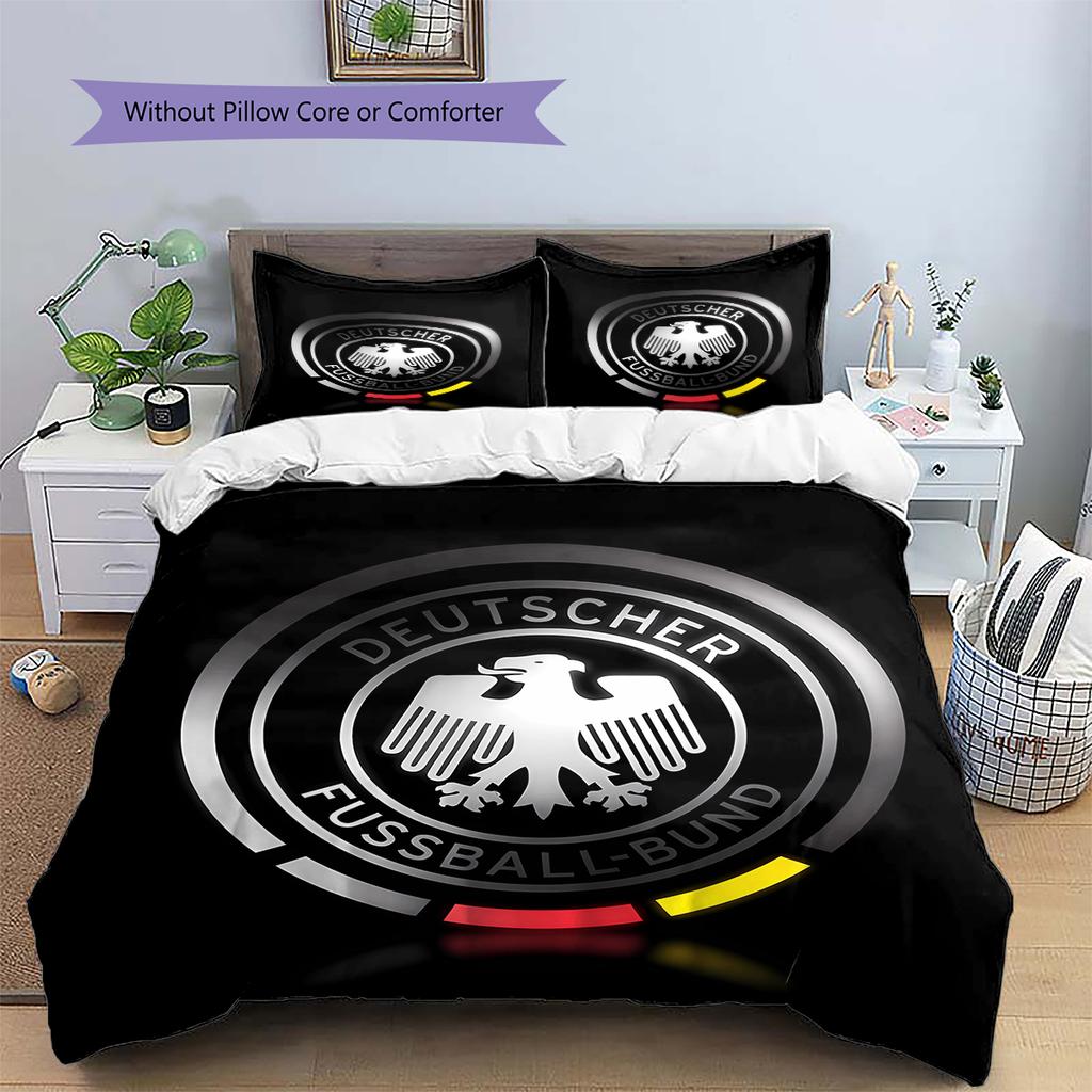 Biancheria da letto con motivo della Nazionale di Calcio Tedesca, Set Copripiumino Federa Regalo di Compleanno per la Casa (1 * copripiumino + 2 * federa, senza nucleo)