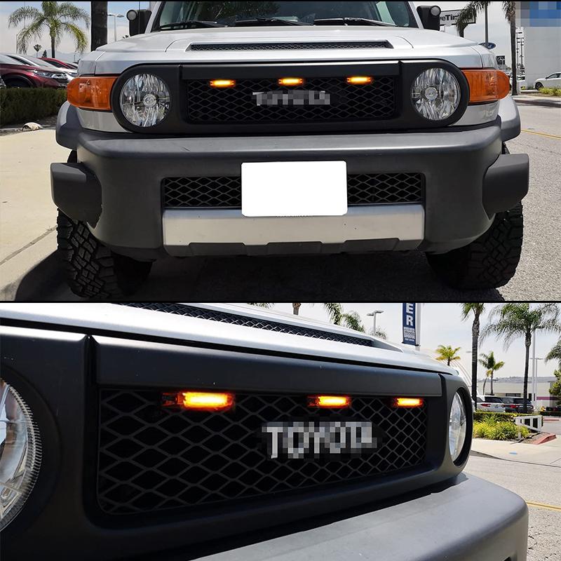 3er Set Superhelle Bernsteinfarbene LED-Mittelgrill-Tagfahrlicht/Positionslicht für 2007-2014 Toyota FJ Cruiser Park-/Fahrlicht 12V