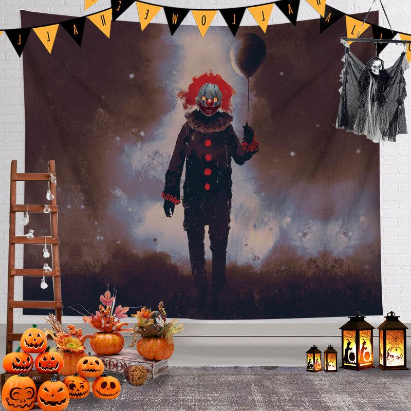 Halloween Decor Tapestry Spooky Pumpkin Lantern Wall Tapestry Home Decor Hippie Horror Tapestry Room Wall Decor Backdrop Fabric