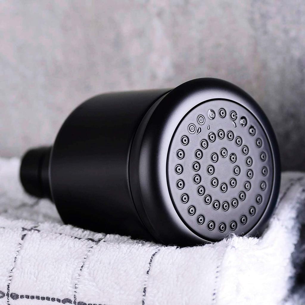 High Pressure Black Brass Shower Head with Filter and 360 Degrees Adjustable Swivel, Replacement for Bathroom Low Flow, Matte Black 2.8 Inch Heavy