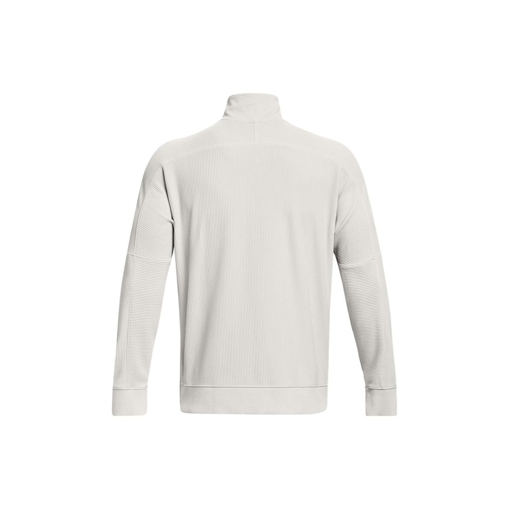 Under Armour Einfarbiger Stehkragen-Pullover mit Reißverschluss Langarm-Kapuzenpullover Herren-Hoodies Weiß 1382115-114