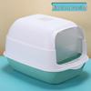 Extra Large Splash-Proof Enclosed Cat Litter Box with Sand and Feces Tray & Free Shipping