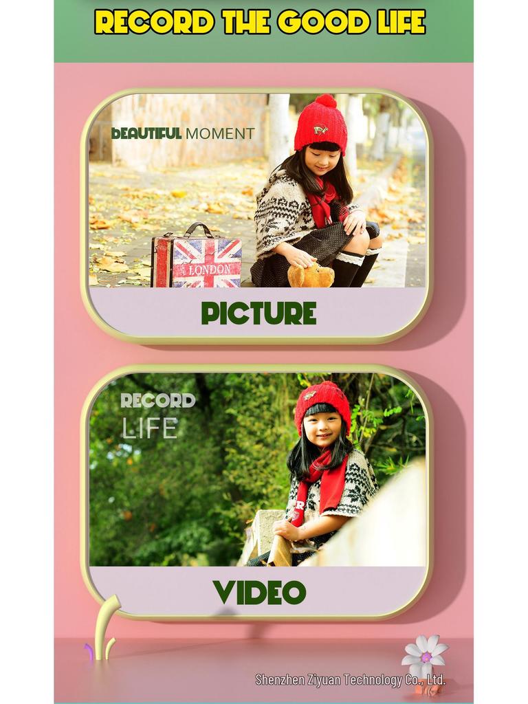 Kids' Instant Print Camera with Flash & HD Video - Compact SLR