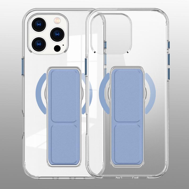 

Magsafe Magnetic Fold Bracket Ring Wristband HD Transparent PC Phone Case For iPhone 16 Pro Max 14 12 13 15 Pro Max Bumper Cover iPhone 15