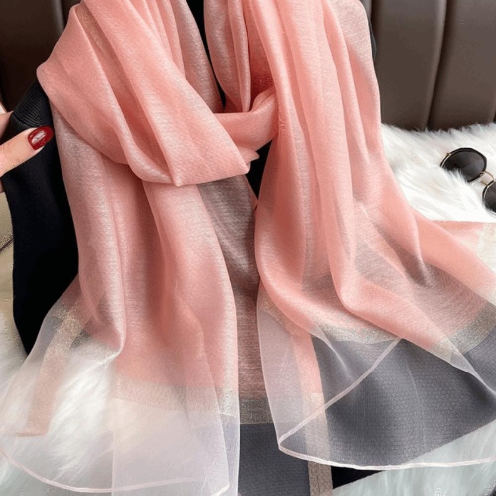 Large Women Hijab Shawls Thin Long Shawls Elegant Luxury Silk Scarf  Beach