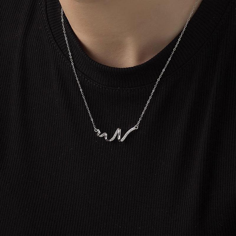 Ripple S925 Sterling Silver 14K Gold-Plated Zircon Pendant Necklace - Luxury Gift for Girlfriend or Best Friend