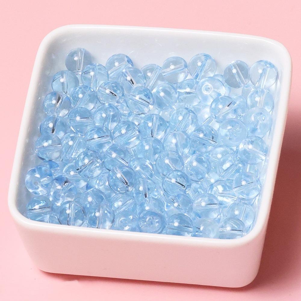 High-Gloss Jelly Color Glass Beads with Straight Holes for DIY Bracelets and Necklaces