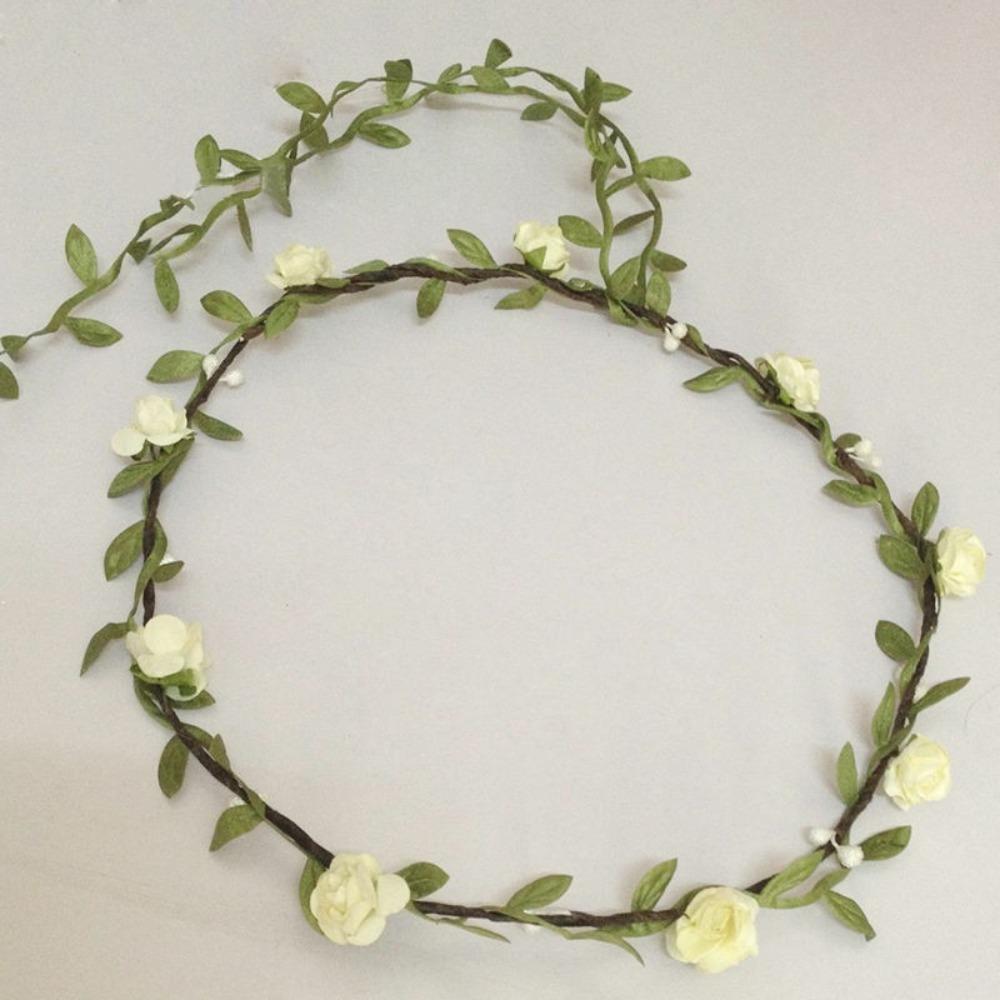 

Green Leaf Wedding Bridal Headdress Paper Flower Floral Wreath Flower Crown Wedding Bridesmaid бежевий