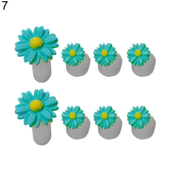 8st Blomma Runt Hjärta Silikon Tå Separatorer Divider Spacers Nail Art Tool