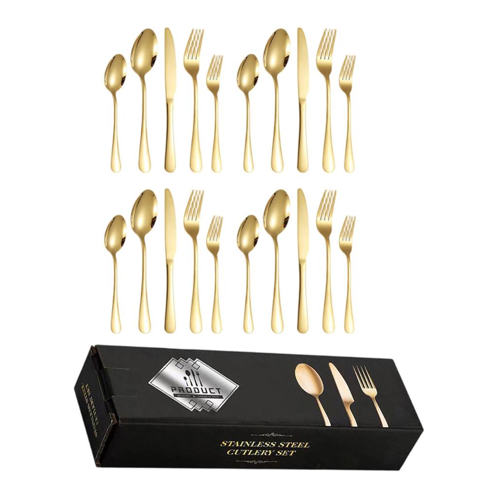 Набор столовой посуды из нержавеющей стали, 20 предметов, нож, вилка, ложка, набор ножа и вилки для стейка для западного ресторана