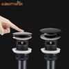 Black Basin Sink Drainer Corrosion Resistant Easy To Clean Pop Up Button Round Hole Bathroom Hotel Drainer