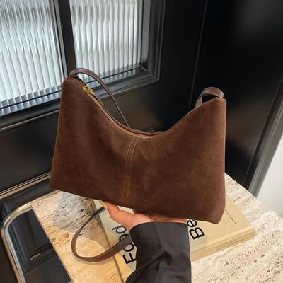 Jednobarevná vintage zipová šicí nitě taška přes rameno základní styl mládežnická taška pro ženy ležérní crossbody taška