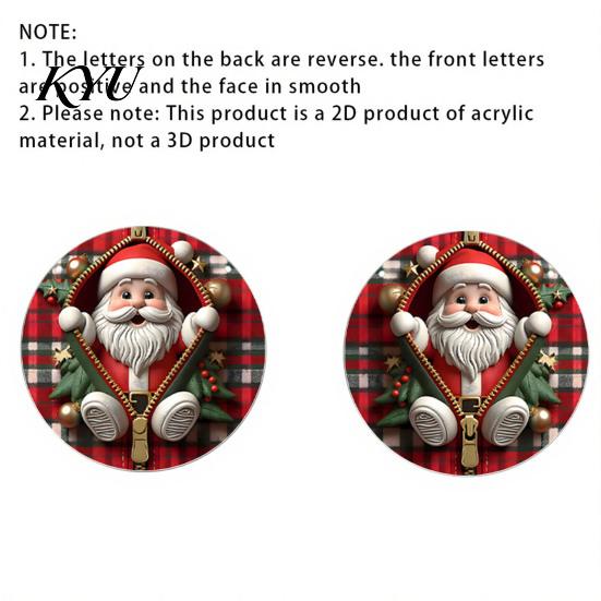Lightweight 2D Acrylic Souvenirs Double-sided Christmas Hanging Ornaments, Xmas Cartoon Snowman/Penguin/Gingerbread Man/Santa Claus Ornaments