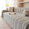 Thickened Chenille Sofa Throw Cover Living Room Stripe Universal Fit Anti-Scratch Pet Friendly