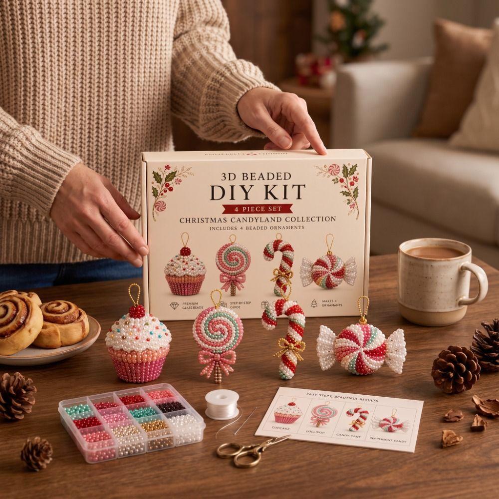Babbo Natale Natale Perla Arte Artigianato Kit Cane Gatto Creativo Fai da te Perline Artigianato Set Pinguino Pupazzo di Neve Alce Decorazione Natalizia