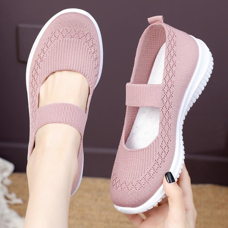 Women's Shoes, Cloth Shoes, Breathable Shoes, Straight Strap, Elderly Anti Slip Shoes, Mother's Shoes