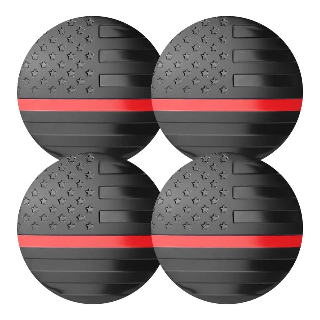 Gevrkjenp Flag Wheel Center Cover, Hub Wheel Center Sticker - 4 Pcs Aluminum Alloy