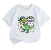 Kids Boys Girls 100% Cotton Crew Neck Short Sleeve T-Shirt, Cool Rad Saurus Dinosaur Print Casual Tees for Children Summer Daily Wear