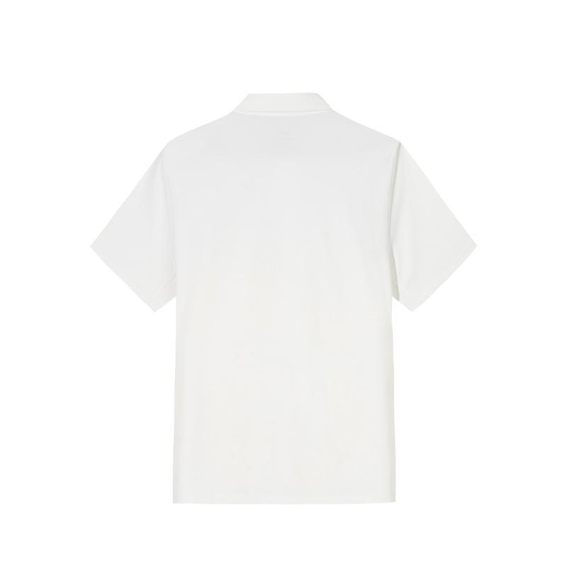 Anta Comfortable Minimalist Versatile Letter Sports Polo Shirt Men Tops Ivory-White 152526106-1
