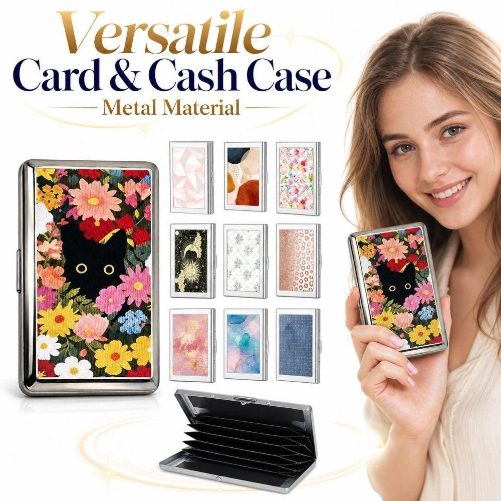 Metal Material Versatile Card & Cash Case Easy Snap Card Holder  Credit Cards Cash Storage