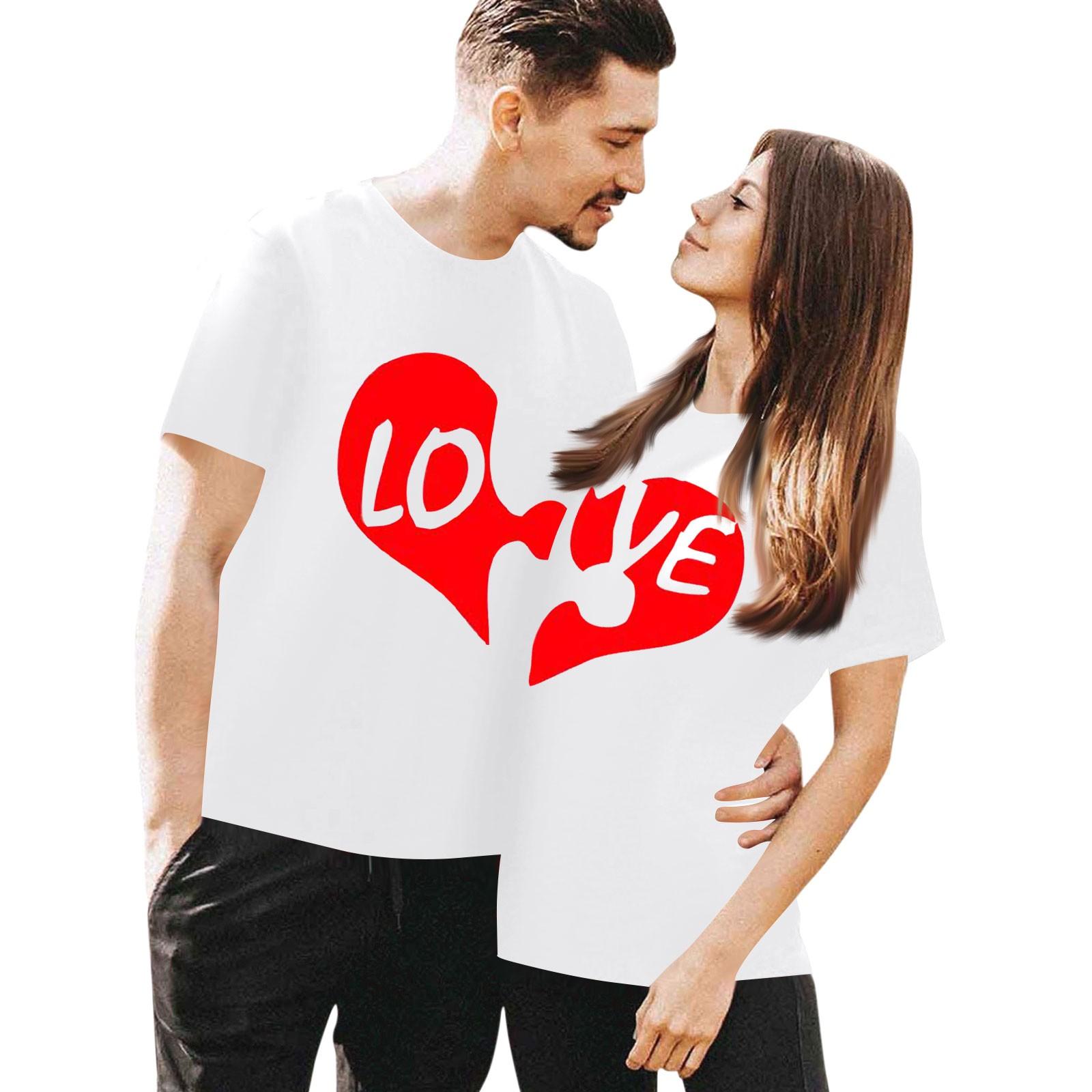 

Мужская повседневная футболка с круглым вырезом и коротким рукавом с принтом ко Дню святого Валентина XL белый