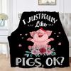 Cartoon pink piglet Printed Blanket for Sofa Bed Travel Camping Living Room Office Conditioning Blanket for All Seasons Gifts
