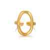 316L Stainless Steel Personality Geometric Hollow Oval Open Ring for Women Men Party Simple Zircon Gifts Wholesale
