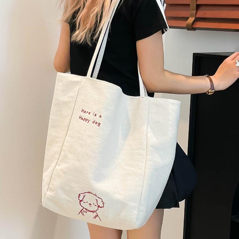 College-style Letter-shaped Tote Bag A Casual Large-capacity Bag