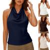 Top Canotta Elegante Senza Maniche con Scollo all'Americana Schiena Scoperta Vestibilità Aderente Camicetta Tank Top Leggera in Tessuto Morbido per l'Estate