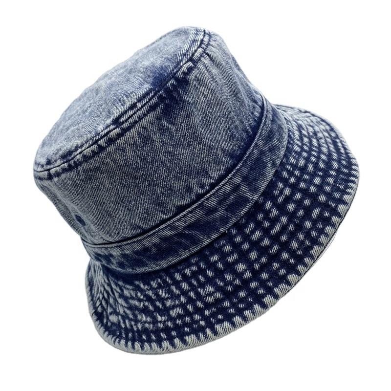 Bulk Designer Luxury Washed Vintage Jean Adult Bucket Hats for Men and Women Custom Denim Bucket Caps