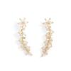Fashion Rhinestone Flower Ear Hooks for Women Sweet Simple Design Earrings