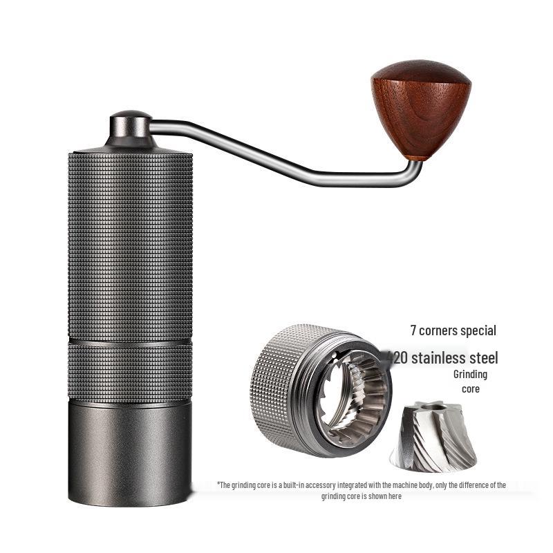 Hand-Crank Manual Coffee Bean Grinder with Stainless Steel Burr
