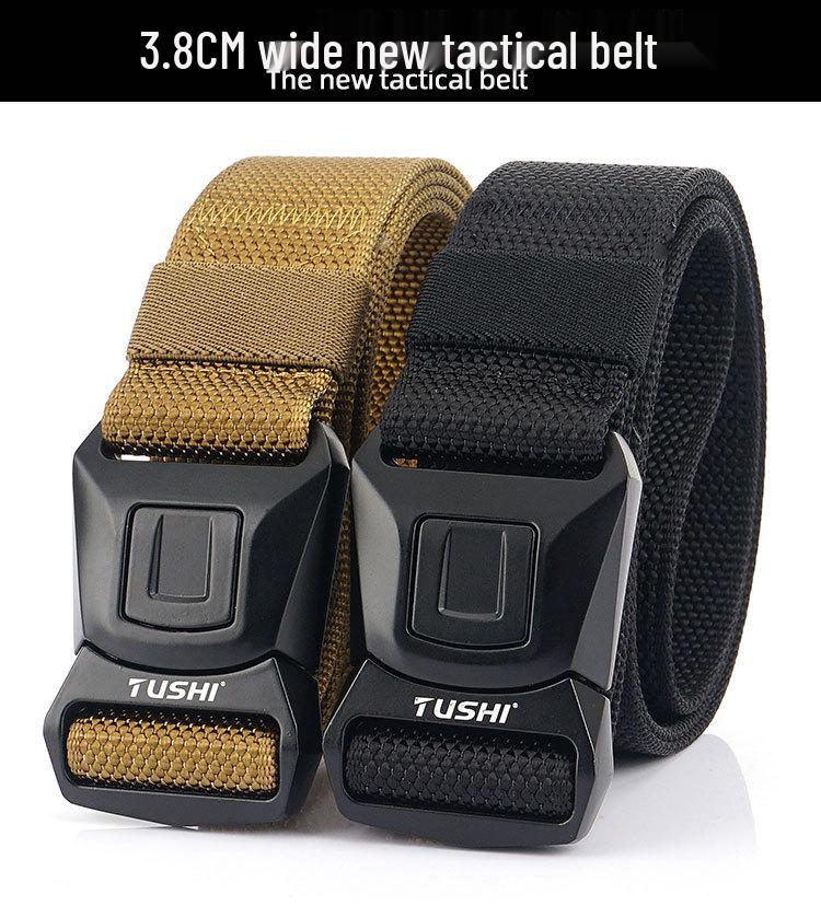 Men's 2020 Nylon Tactical Belt with Safety Buckle for Outdoor Sports & Combat