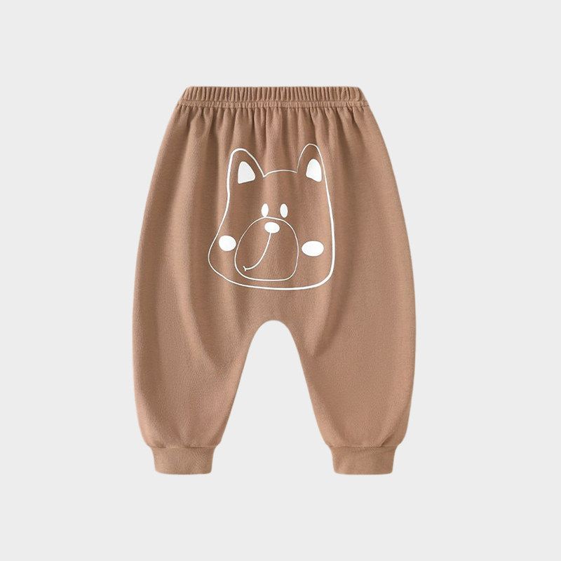 [Fleece-lined] Baby pants Fall and winter baby fart pants kids Heattech boys big pp pants autumn girl cotton pants