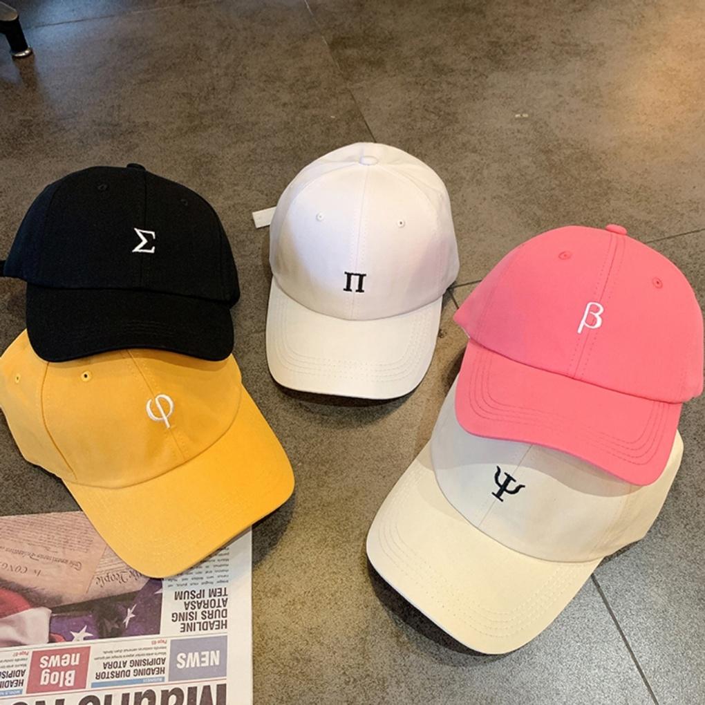 Unisex Basic Greek Alphabet Ball Cap white