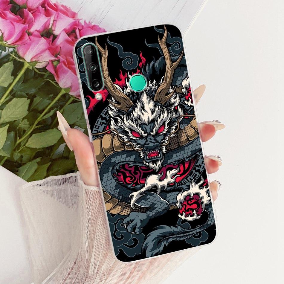 For Huawei Y7p Cool Dragon Tiger Pattern Phone Case For Huawei Y7P 2020 ART-L28 ART-L29 Soft Silicone TPU Cases