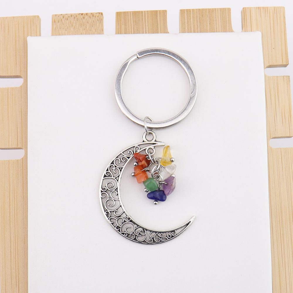 Moon Gravel Grape Crystal Keychain Keyring K54