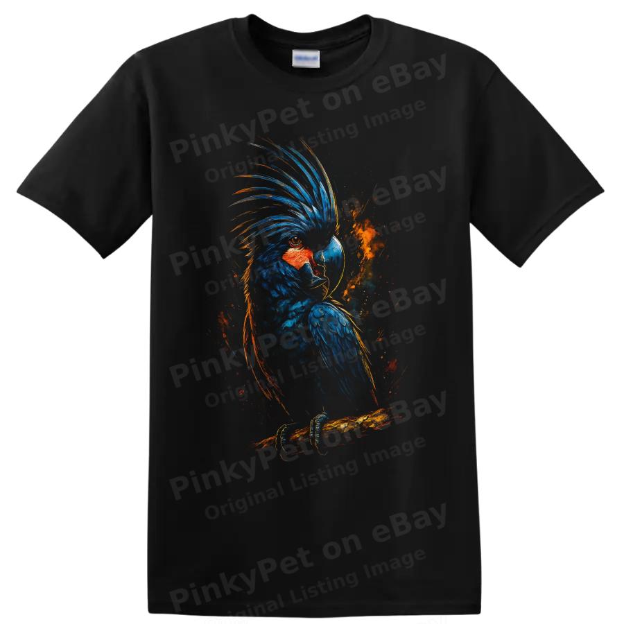 Blue Macaw Parrot T Shirt Colorful Tropical Bird Art Wildlife Graphic Tee Gift