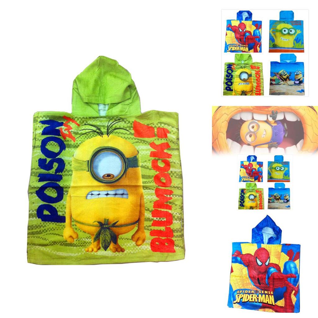 Miękki, chłonny ręcznik kąpielowy z kapturem Spider-Man z bawełny dla dzieci, do użytku na plaży i przy basenie