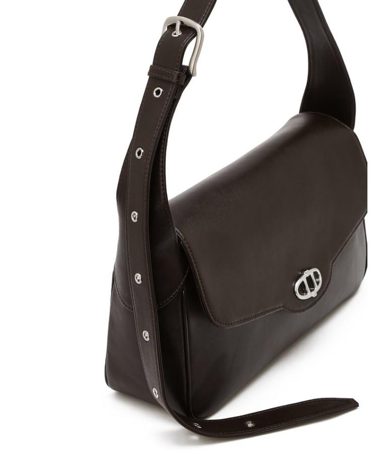 Athe Vanessabruno [Meringue] Meringue New Dark Brown Leather Shoulder Bag M Aaba6E350W3